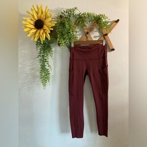 lululemon athletica Burgundy High-Rise Pocket Leggings